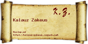 Kalauz Zakeus névjegykártya